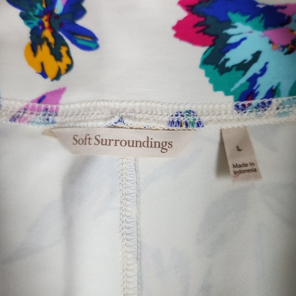 Soft Surroundings Pants Womens Size Large Pull On Floral Pants‎ Stretch - Picture 7 of 10